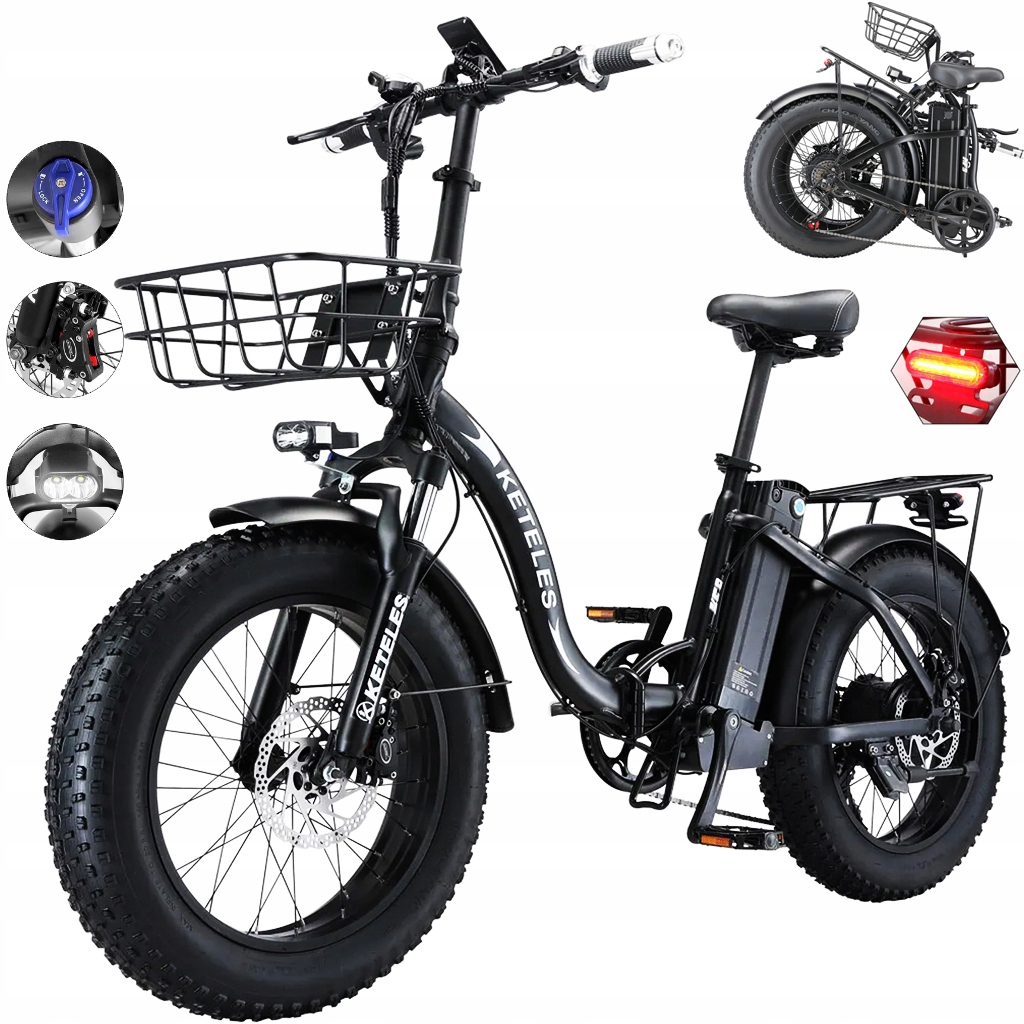 Męski/damski składany miejski rower elektryczny 1500 W 35AH 45KM/H