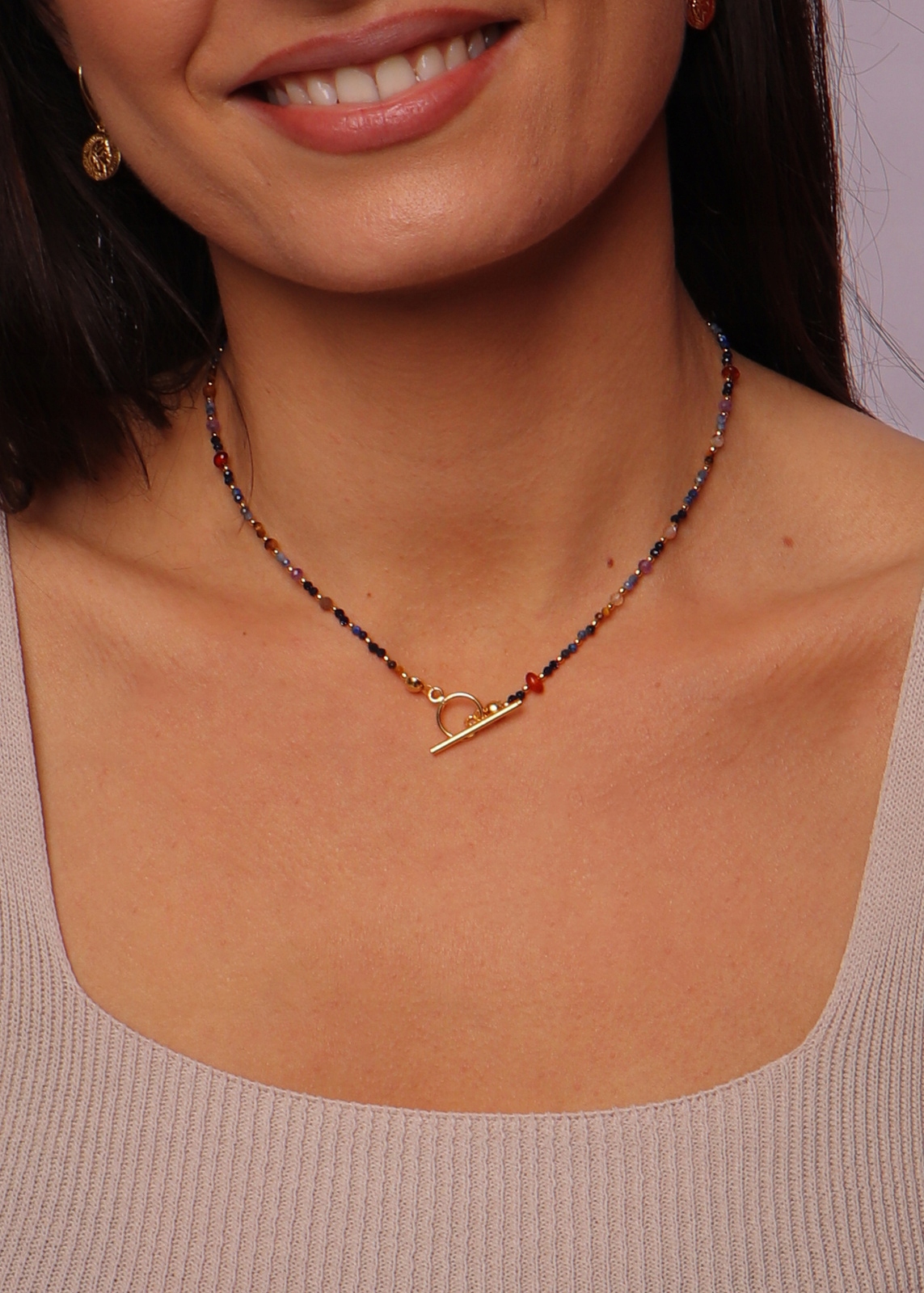 Náhrdelník Znamení zvěrokruhu Panna Přírodní kameny Toggle