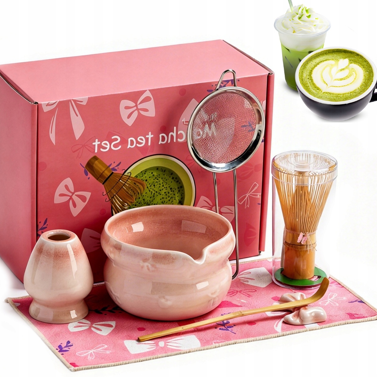 Levně Bambusová Sada Na Výrobu Matchy Šlehací Metla Lžíce Chasen, Metla 8KS