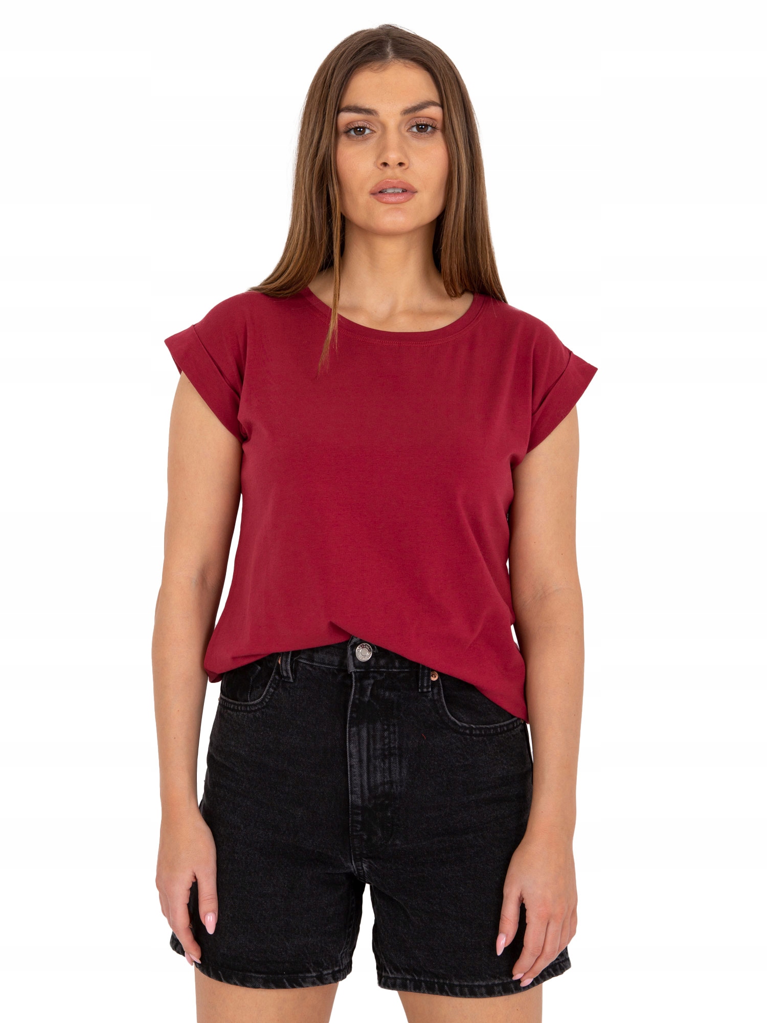 

Koszulka Damska T-shirt Bawełniana Gładka - Xs