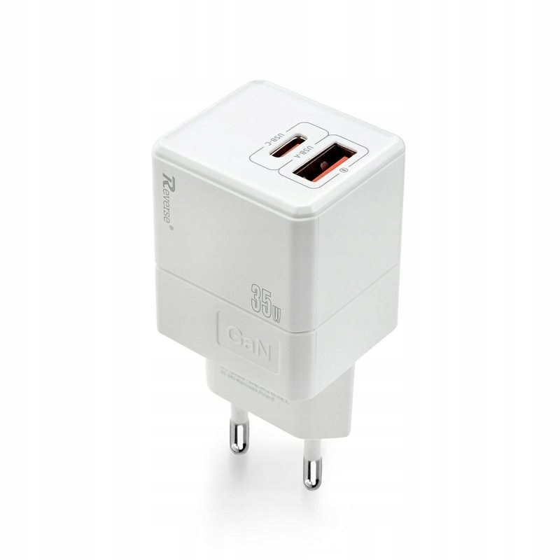 Ładowarka sieciowa Reverse U63 1xUSB 1xType C 35W, GaN, Power Delivery bi