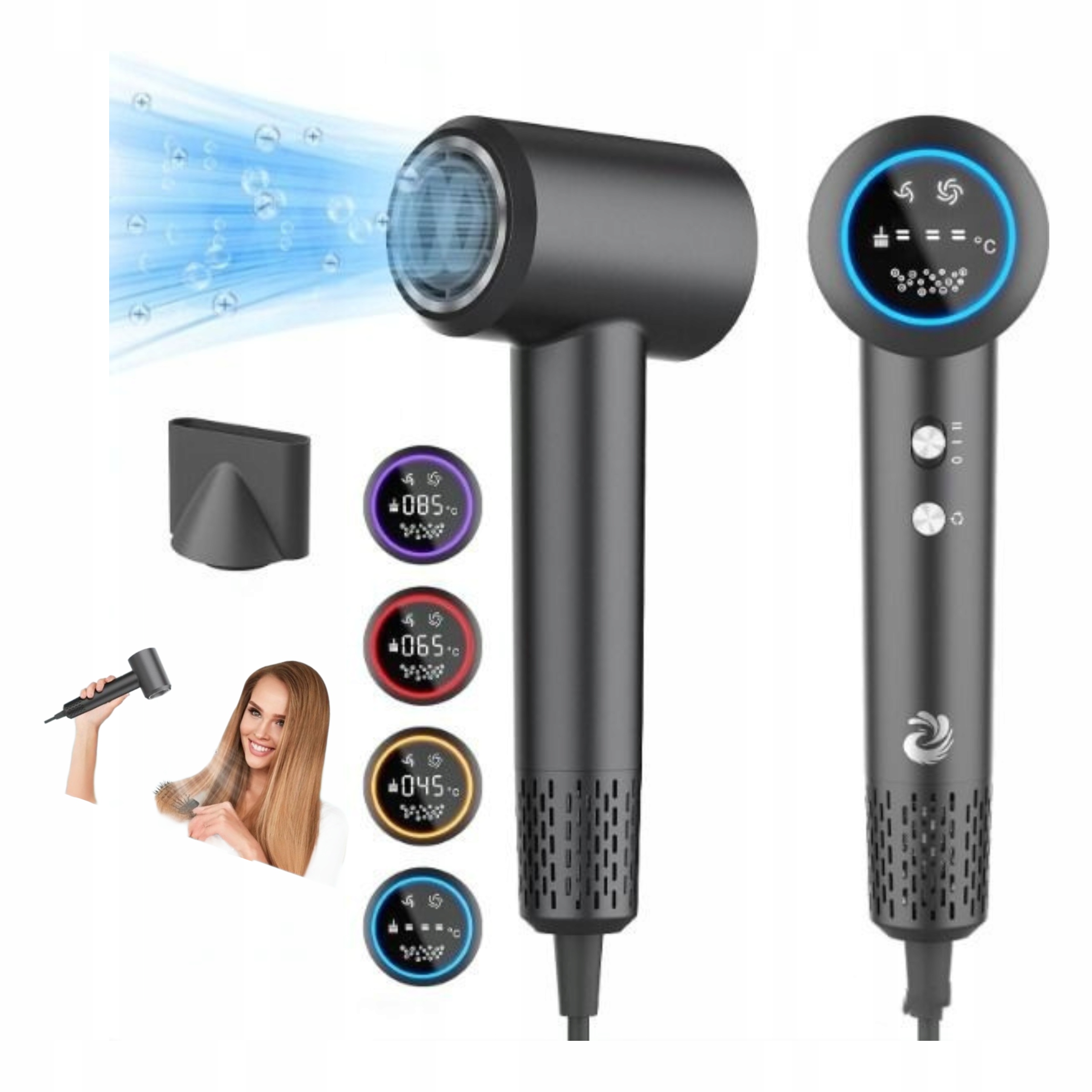 Profesionální fén vlasů 1500 W, rychlé sušení, ochrana ionty