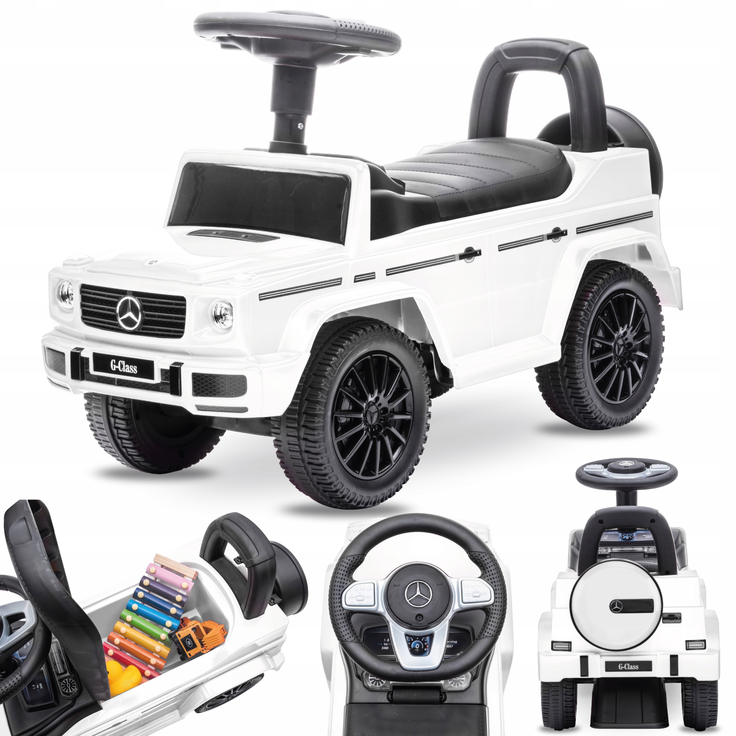 Jeździk pchacz chodzik Mercedes Benz G350d biały