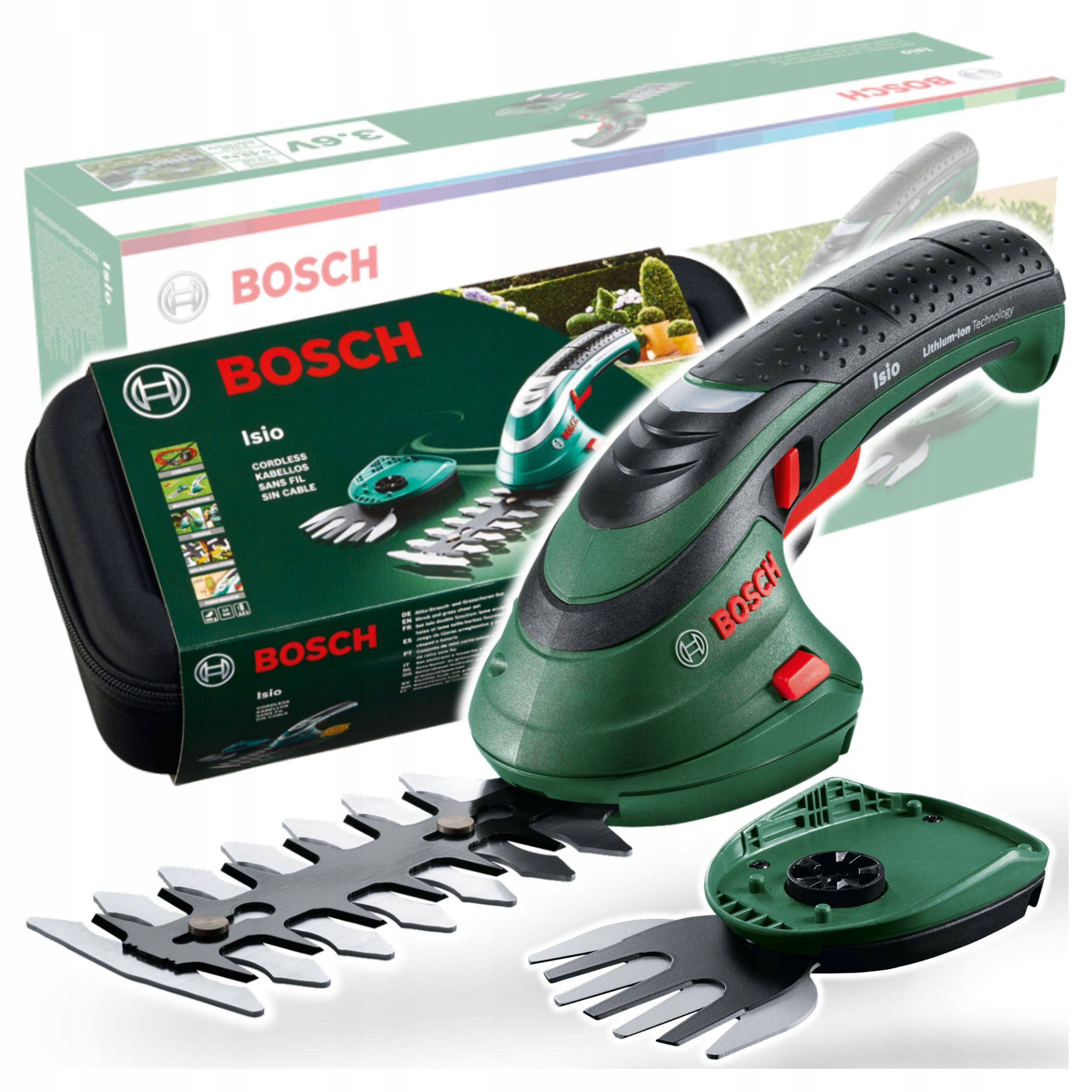 Bosch Diy Isio 3 Akumulatorowe nożyce zestaw ostrzy 8 i 12 cm 0600833108