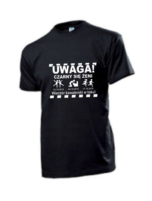 

Koszulka koszulki napisem logo wieczór kawalerski