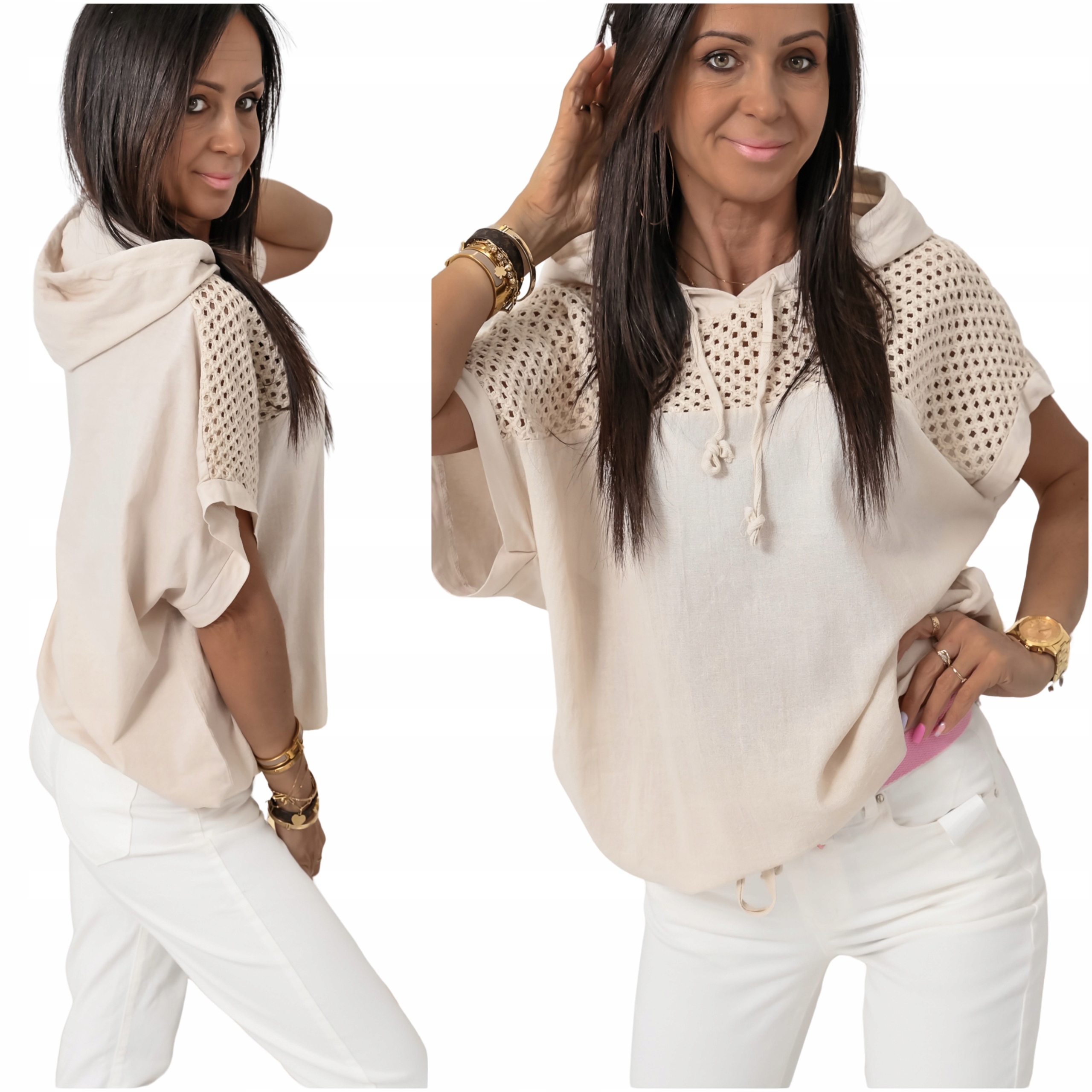 Bluzka Damska Bluzka Oversize Z Kapturem Sophie! WZ.1