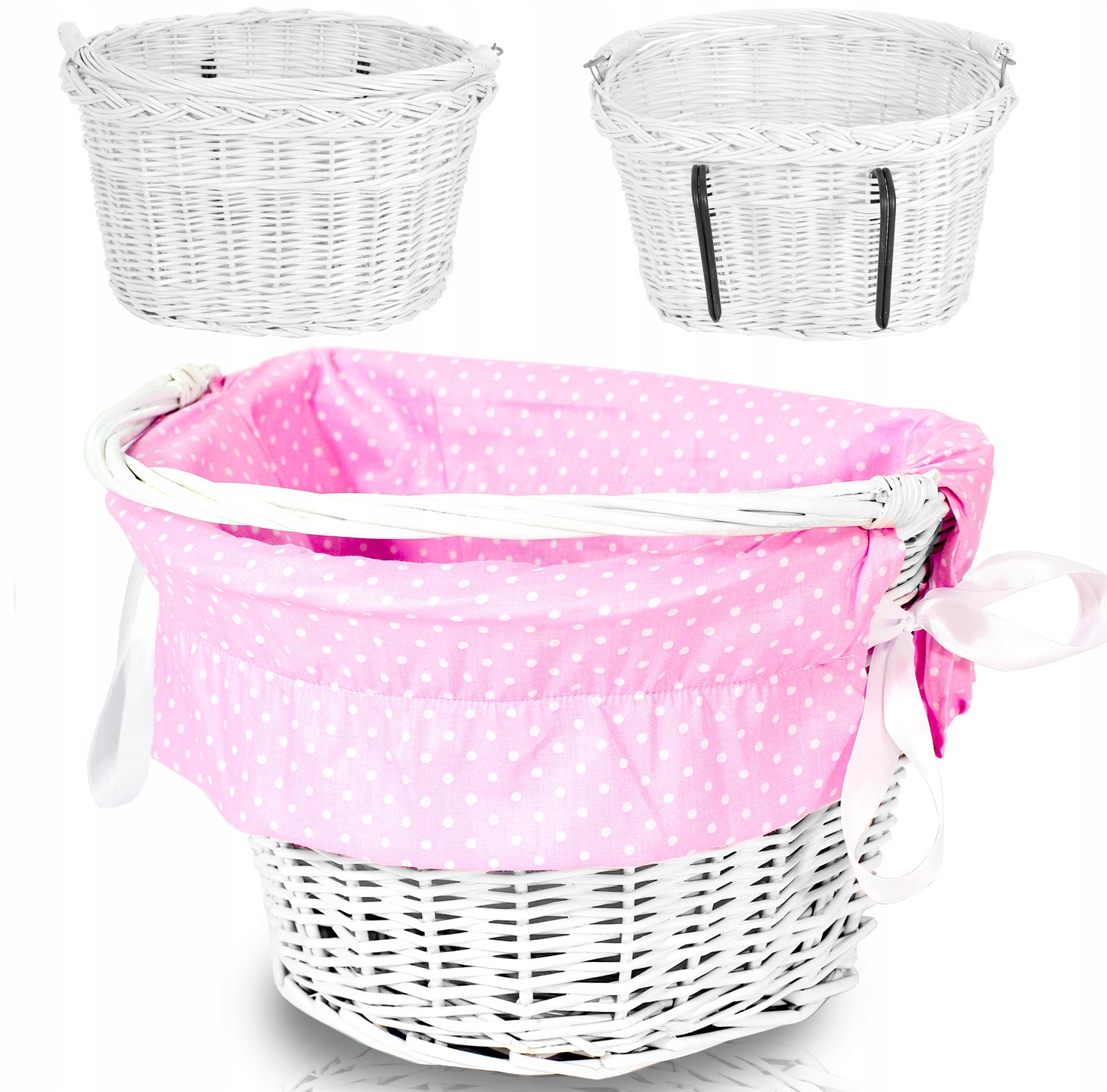 

Koszyk Wiklinowy Na Rower Zakupy Haczyki + Wkład