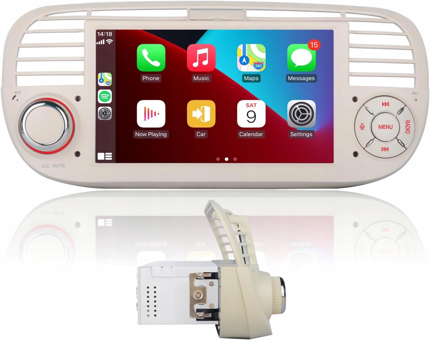 Radio Samochodowe 7" do Fiat 500 (2007–2015) Ekran dotykowy Rds Am/fm