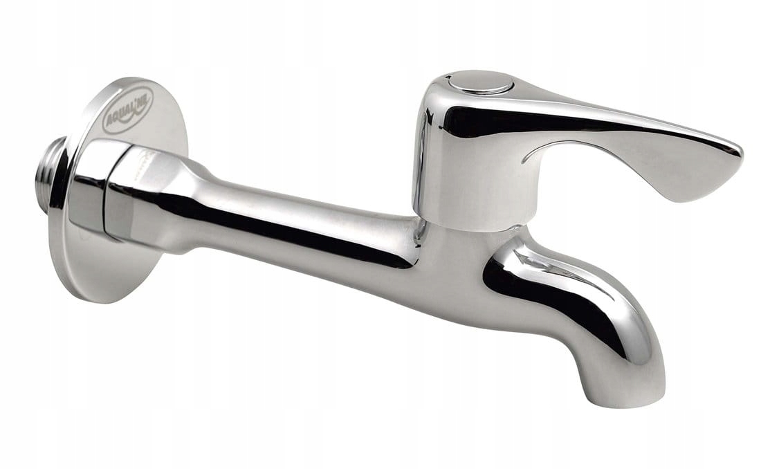 Aqualine Zawór kulowy ścienny 1/2", długi, chrom