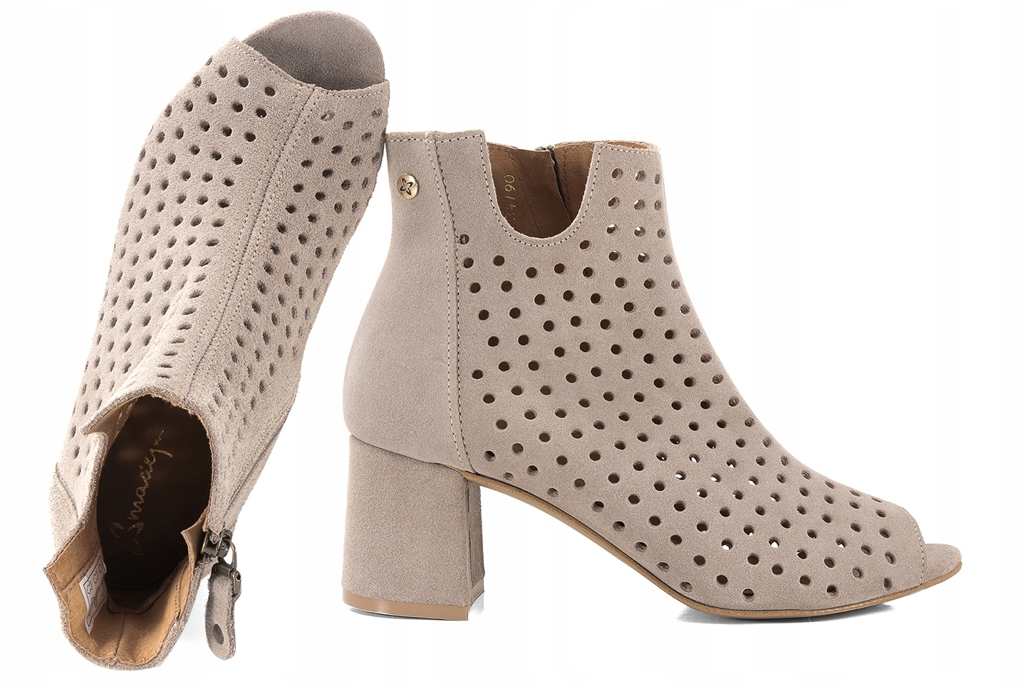 Maciejka 05420-10 Kotníkové Boty Dámské Ažurové Letní Béžové