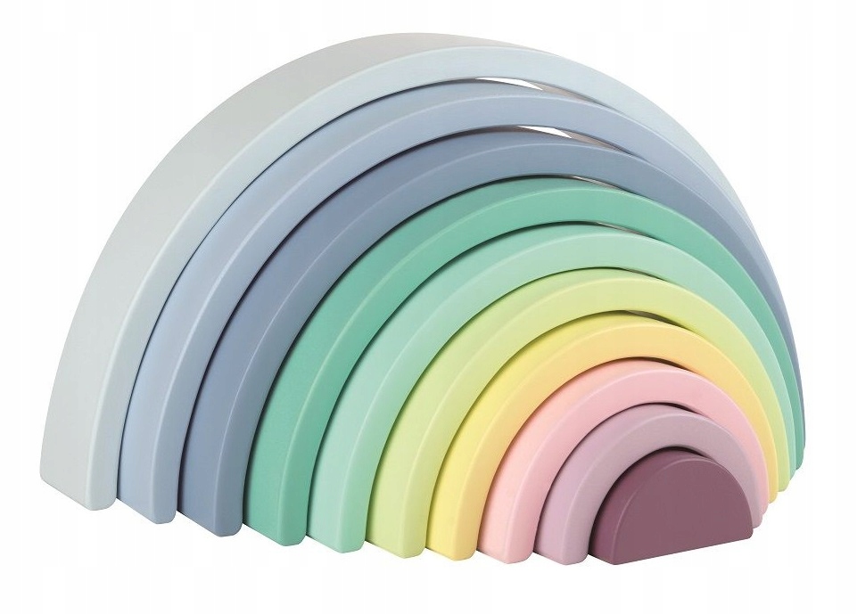 TĘCZA DREWNIANE KOLOROWE KLOCKI DLA MALUCHA LELIN