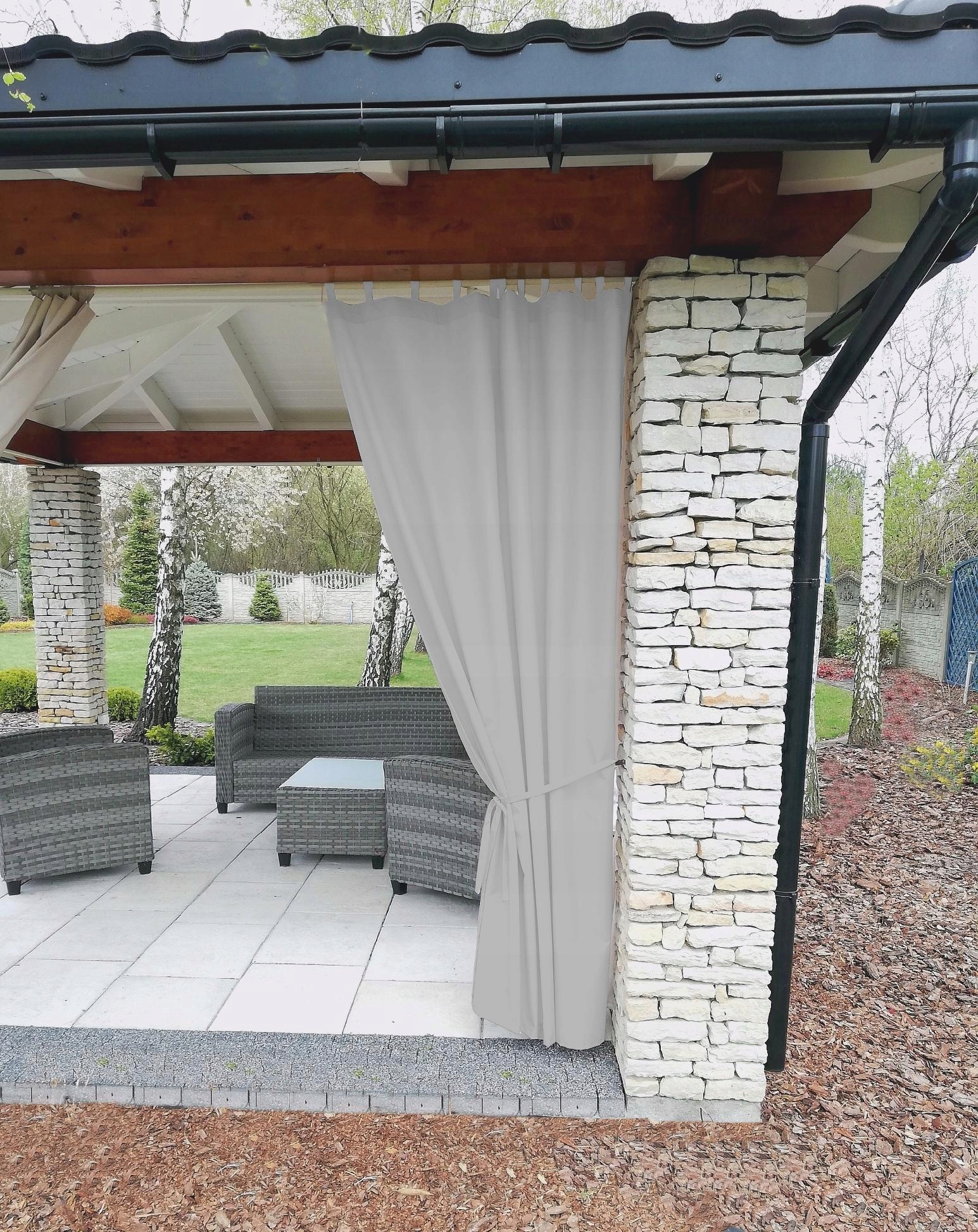 Zasłona ogrodowa do altany tarasu popiel 155x200