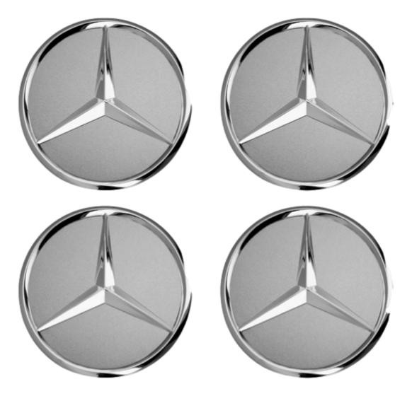 Mercedes Kryt diskov strieborný chrómovaný kryt 4ks sada Originál