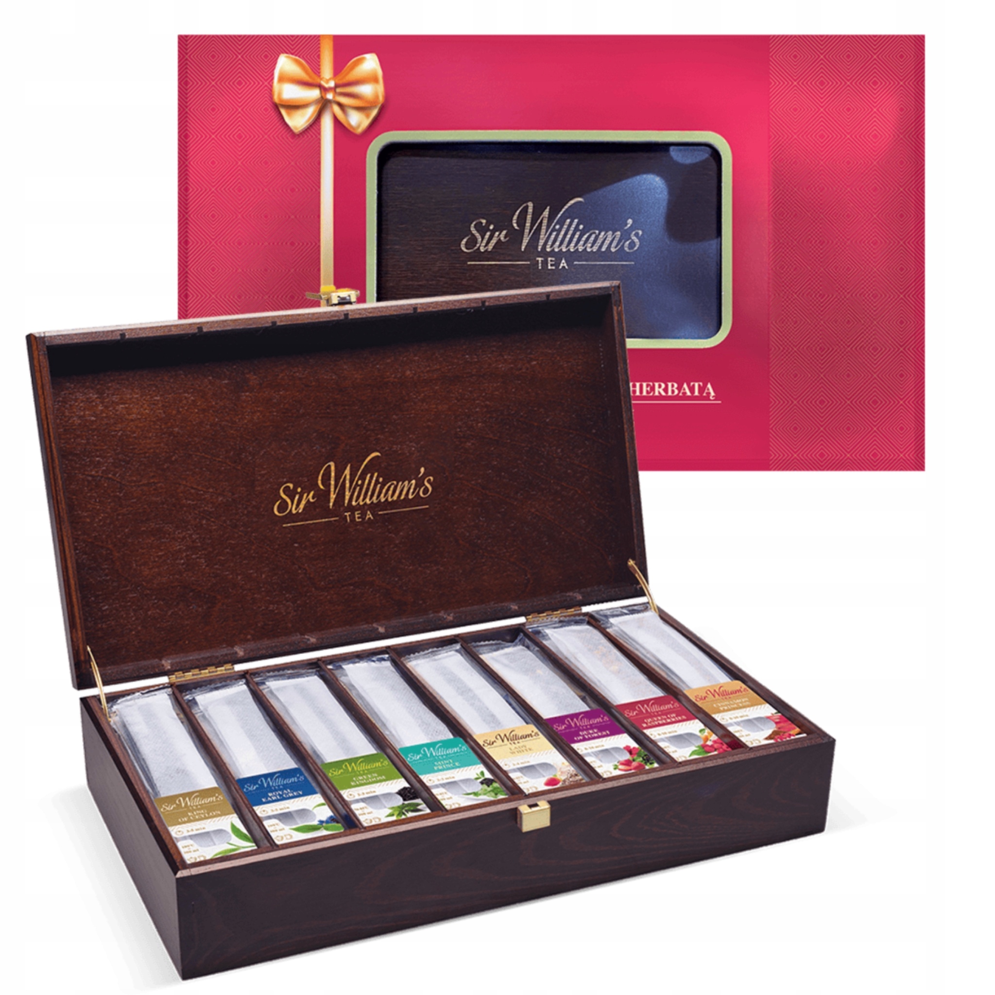 Levně Sir Williams Sada Čajů MIX Krabička na Dárek 8 příchutí 80 sáčků