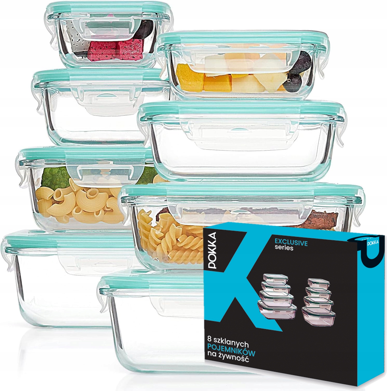 Szklane Pojemniki Na Żywność 8SZT Pojemnik Lunchbox Do Mikrofali Lodówki