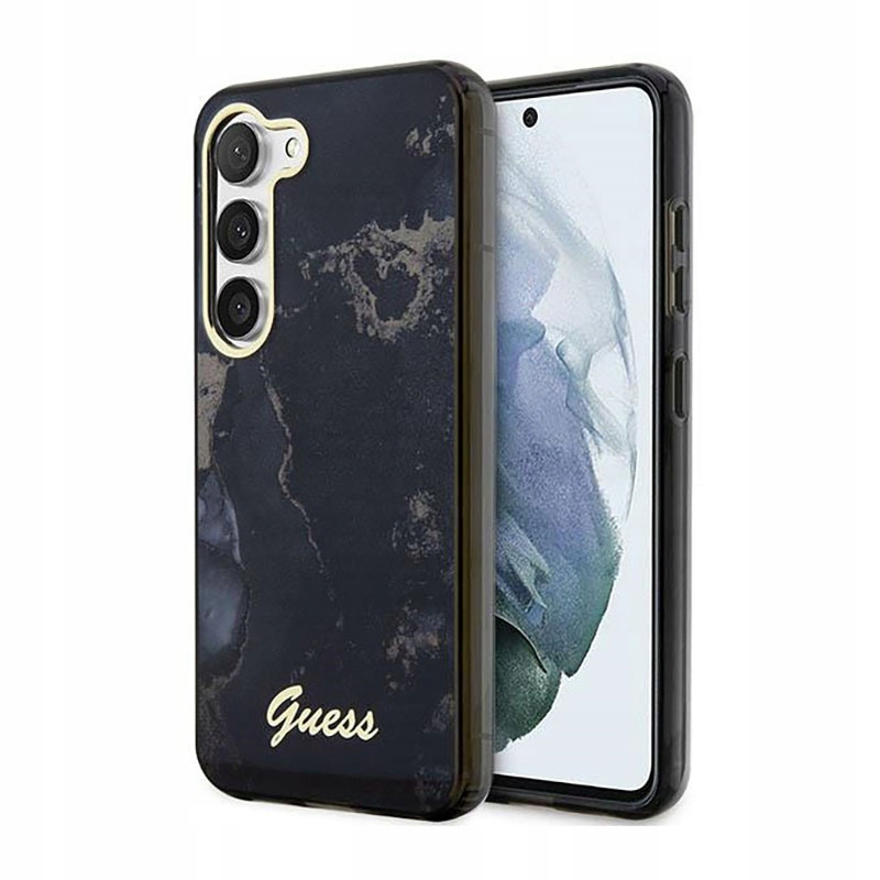 Kolekce Guess Golden Marble – Pouzdro Samsung Galaxy S23 (černé)