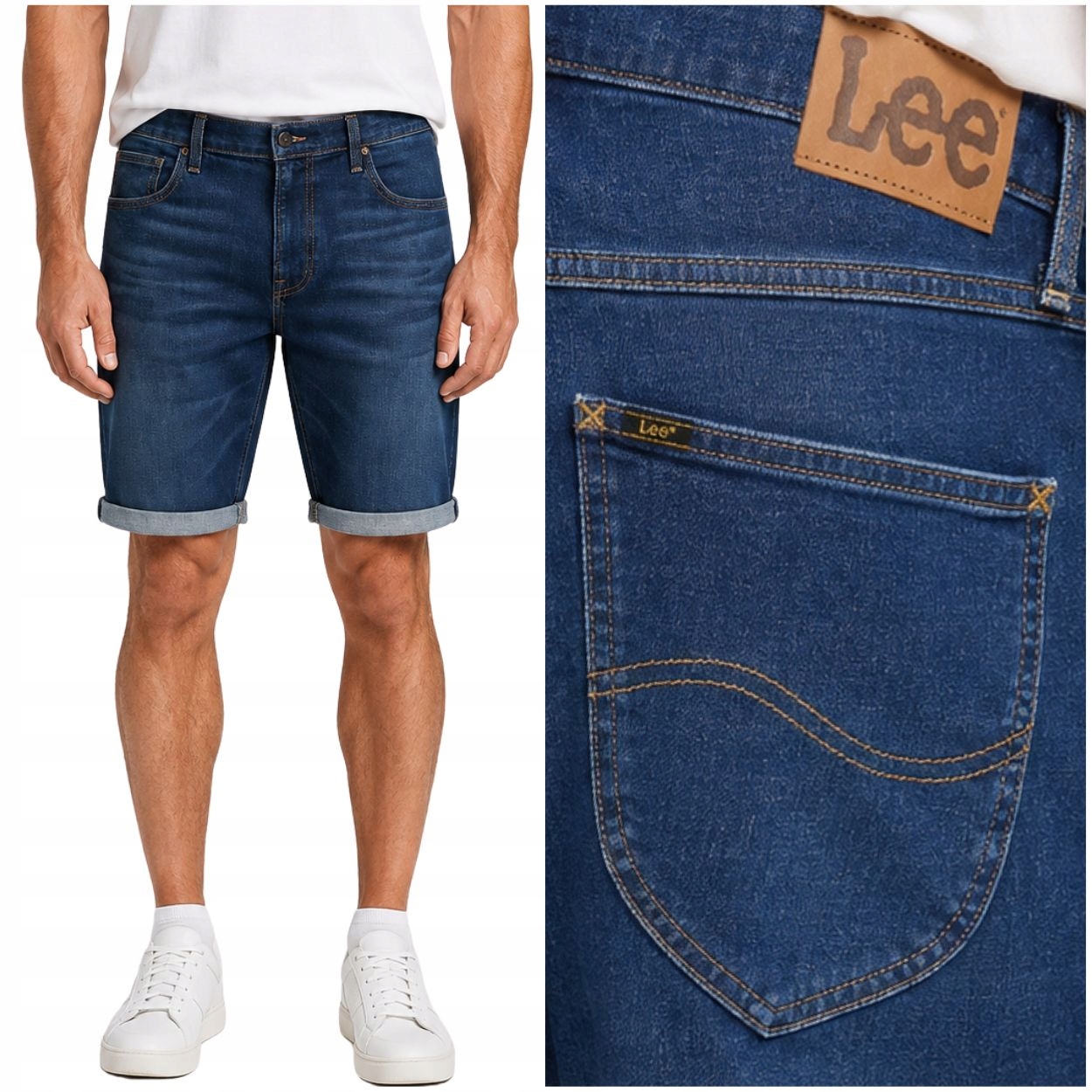 Lee 5 Pocket Short Springfield Džins krátké kraťasy džínové šortky W38
