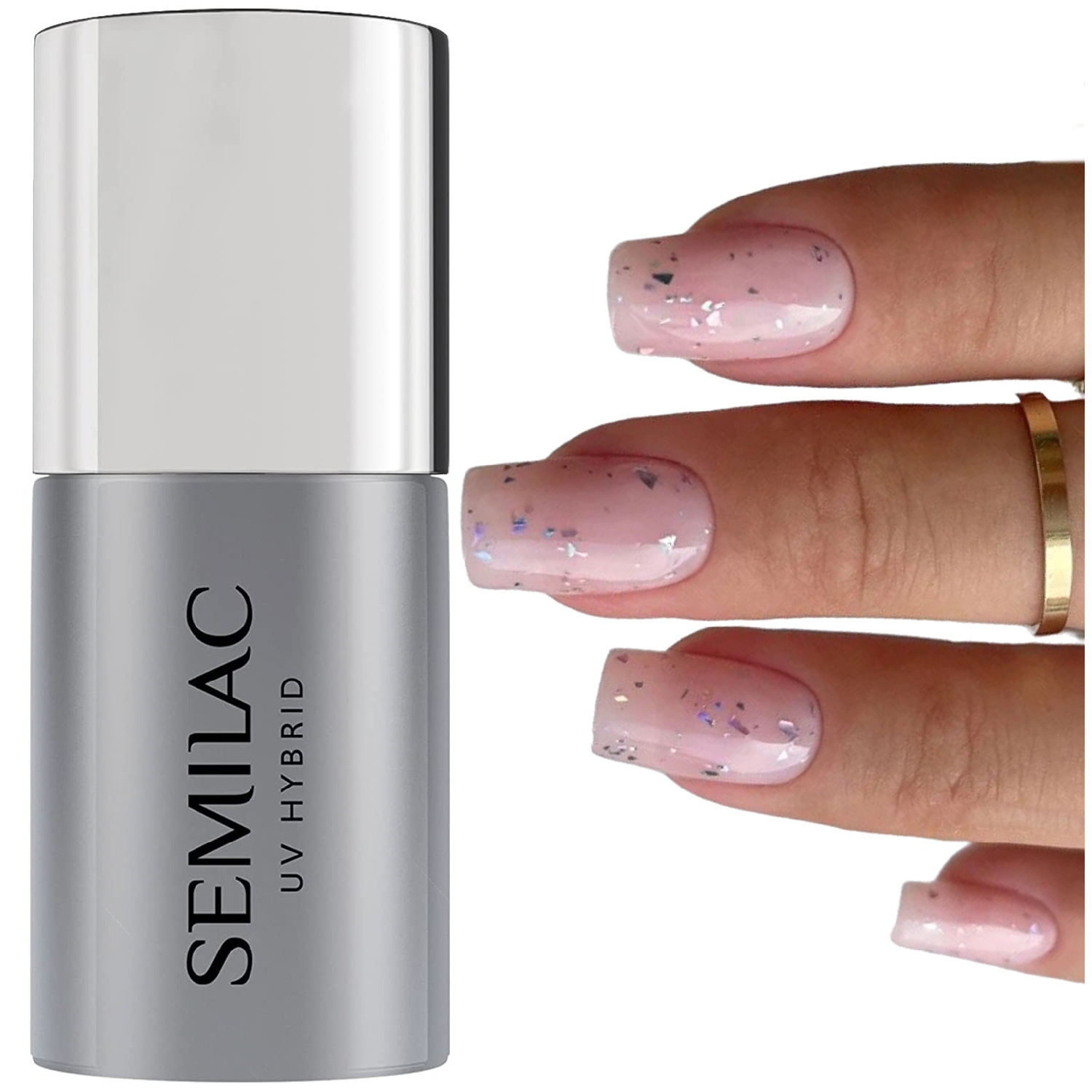 

Semilac T22 Flower Flakes Top No Wipe lakier hybry