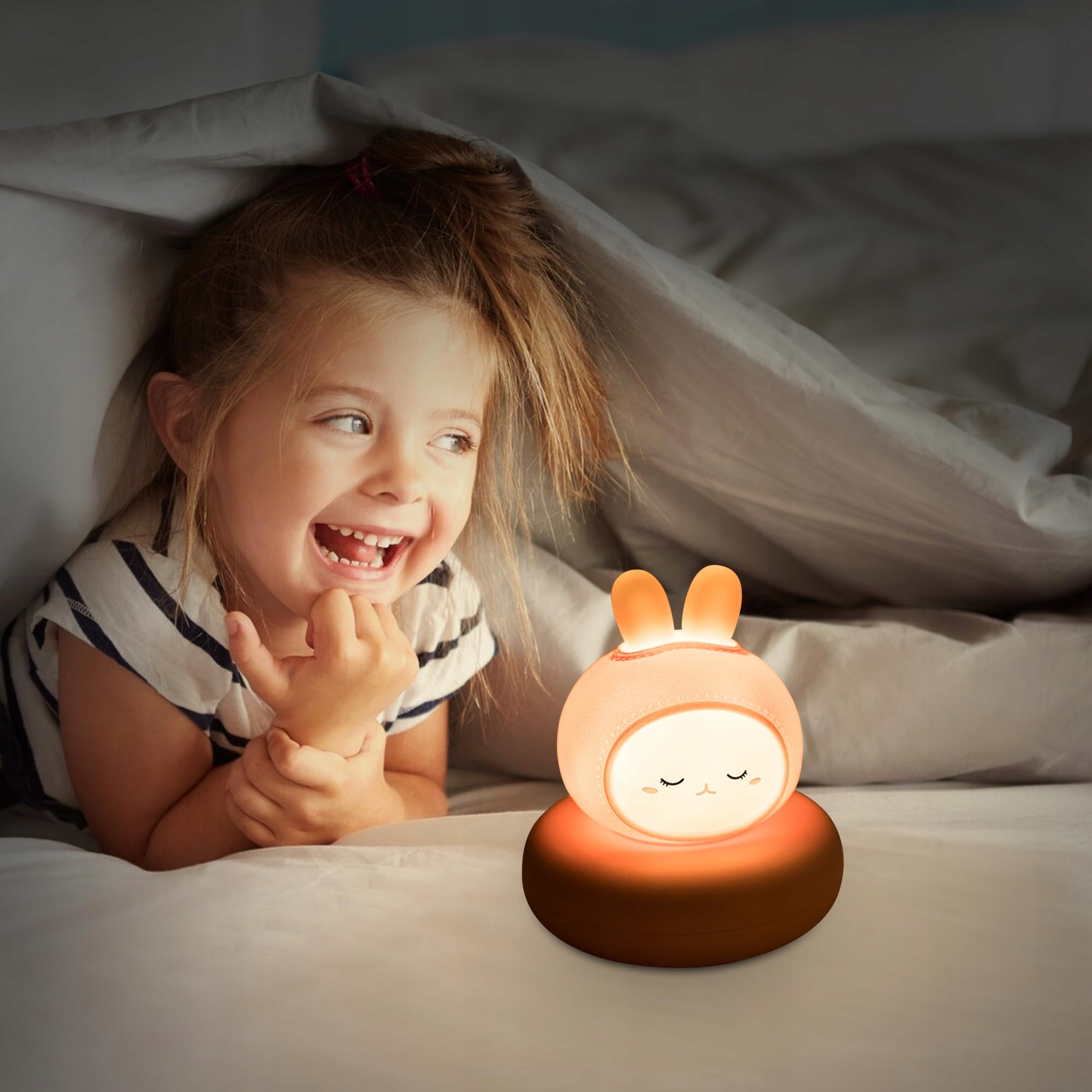 ANNMORE Lampka Nocna Dziecięca Zasilana Bateriami Królik Do Pokoju Dziecka — miniatura 6