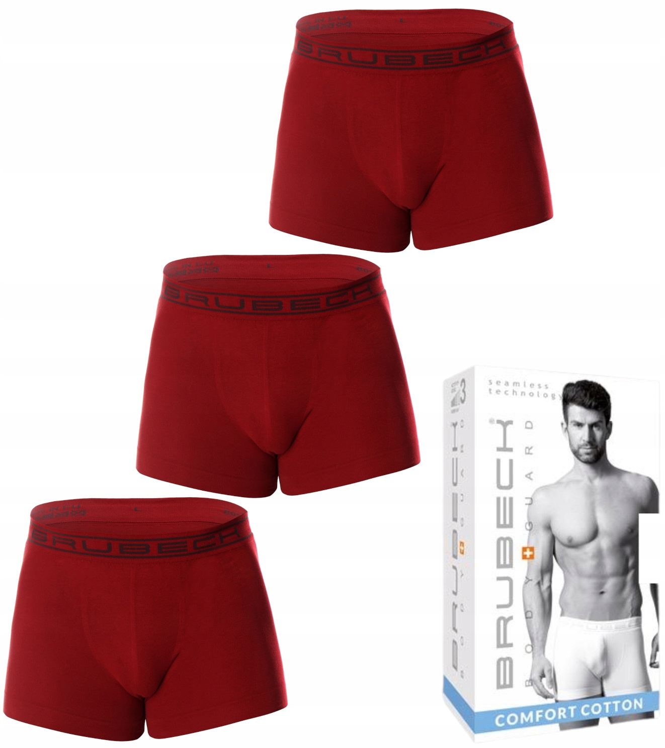 

3-PACK Męskie Bokserki Majtki Brubeck Cotton Short