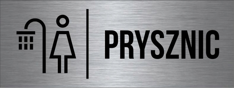 

Tabliczka Prysznic Damski Aluminium Piktogram