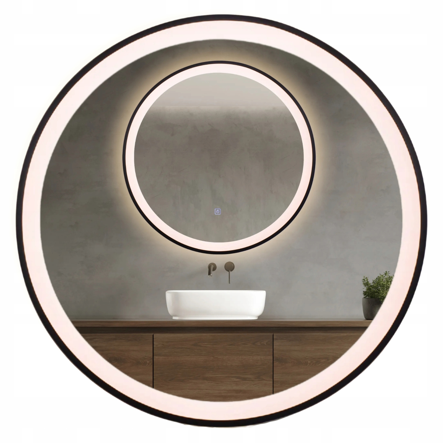 Aquauno Led Okrúhle Zrkadlo S Podsvietením 60 cm Zmena Farby