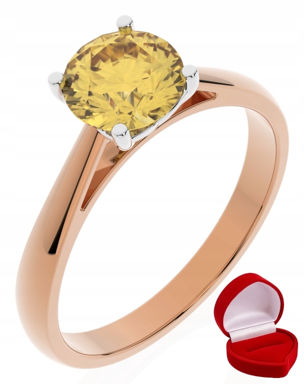 Zlatý Prstýnek 585 14k Safír 1 ct Růžové Zlato R28