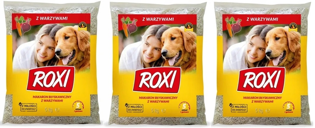 Levně Roxi Těstoviny Se Zeleninou Pro Psy 5 kg X 3 Kusy