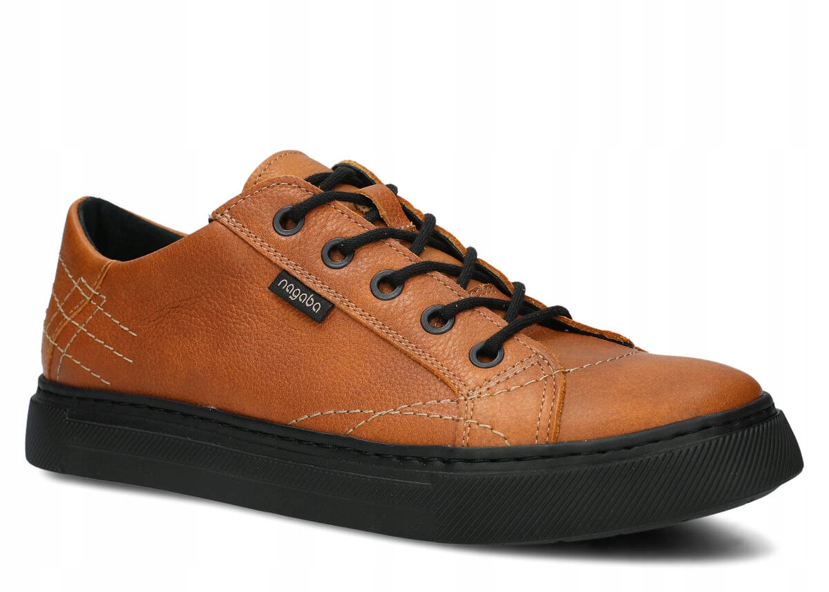 Nagaba 411 Rudé Pohodlné Pánské Kožené Polobotky Polský Výrobce