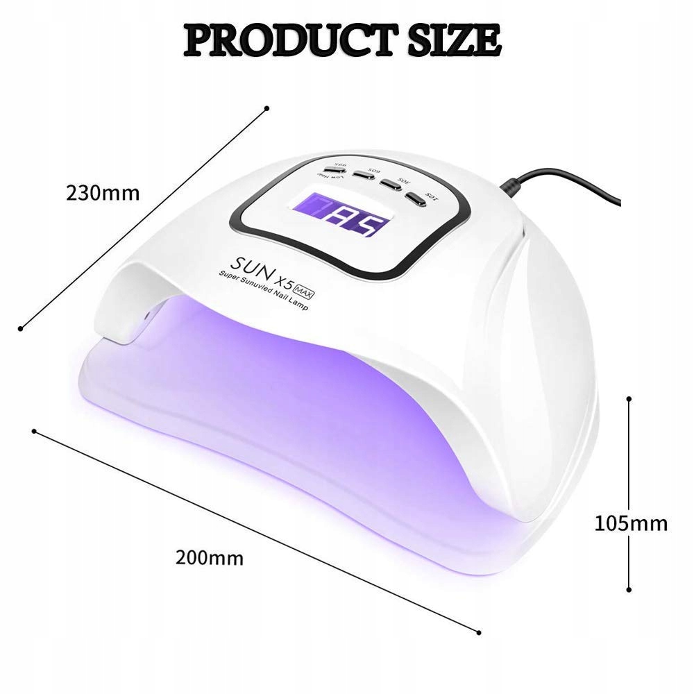 TIMPOU Lampa UV LED Do Paznokci Żelowych 150W Z Sensorem LCD Timerem — miniatura 6