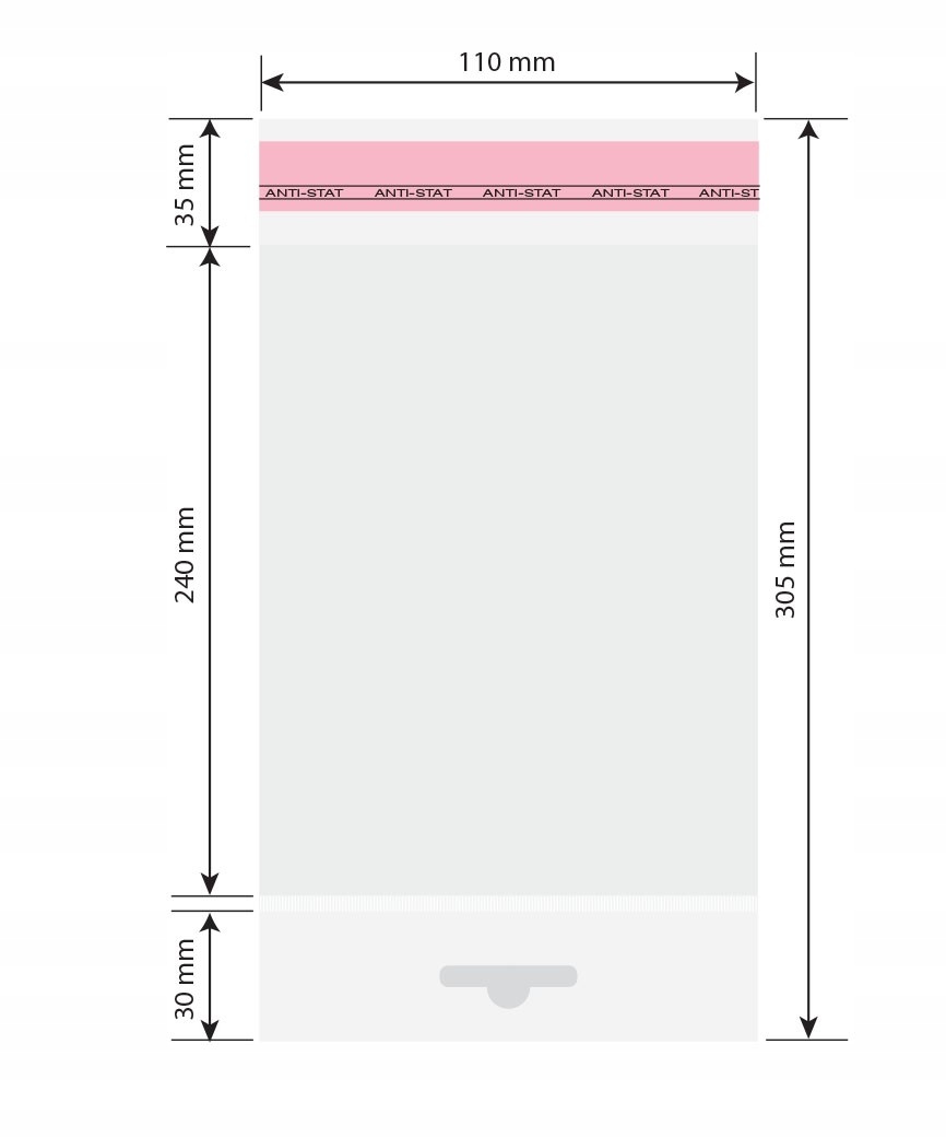 

Torebki Foliowe Zawieszka 11x24 cm 100 szt