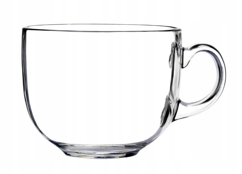 Kubek szklany Jumbo filiżanka uchem gładka 450 ml