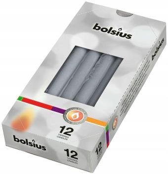 

Bolsius Świeca stołowa Szpica 245/24 Srebrna A'12