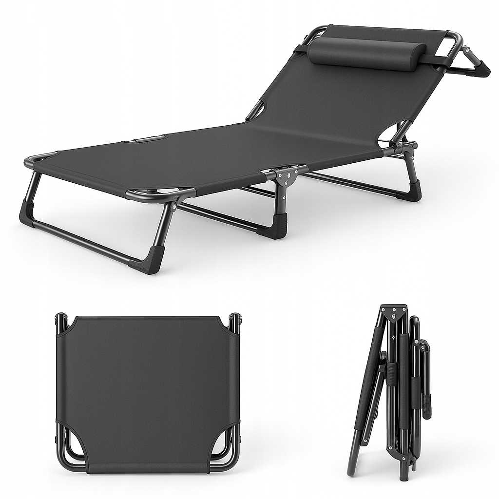 Leżak ogrodowy fotel Plażowy tarasowy składany regulacja 190x73,5x30 (I083)