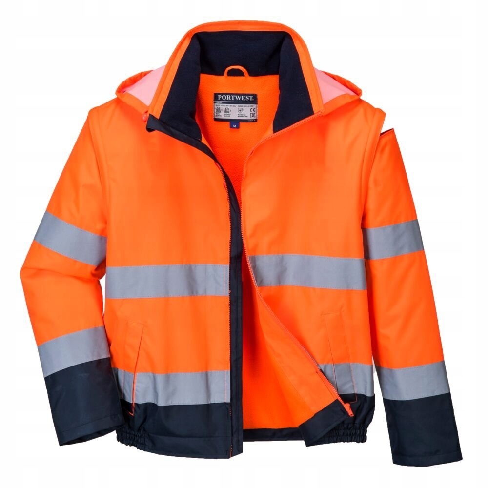 Bunda Essential Bomber 2v1 voděodolná En vel. XL Oranžová/Granátová R