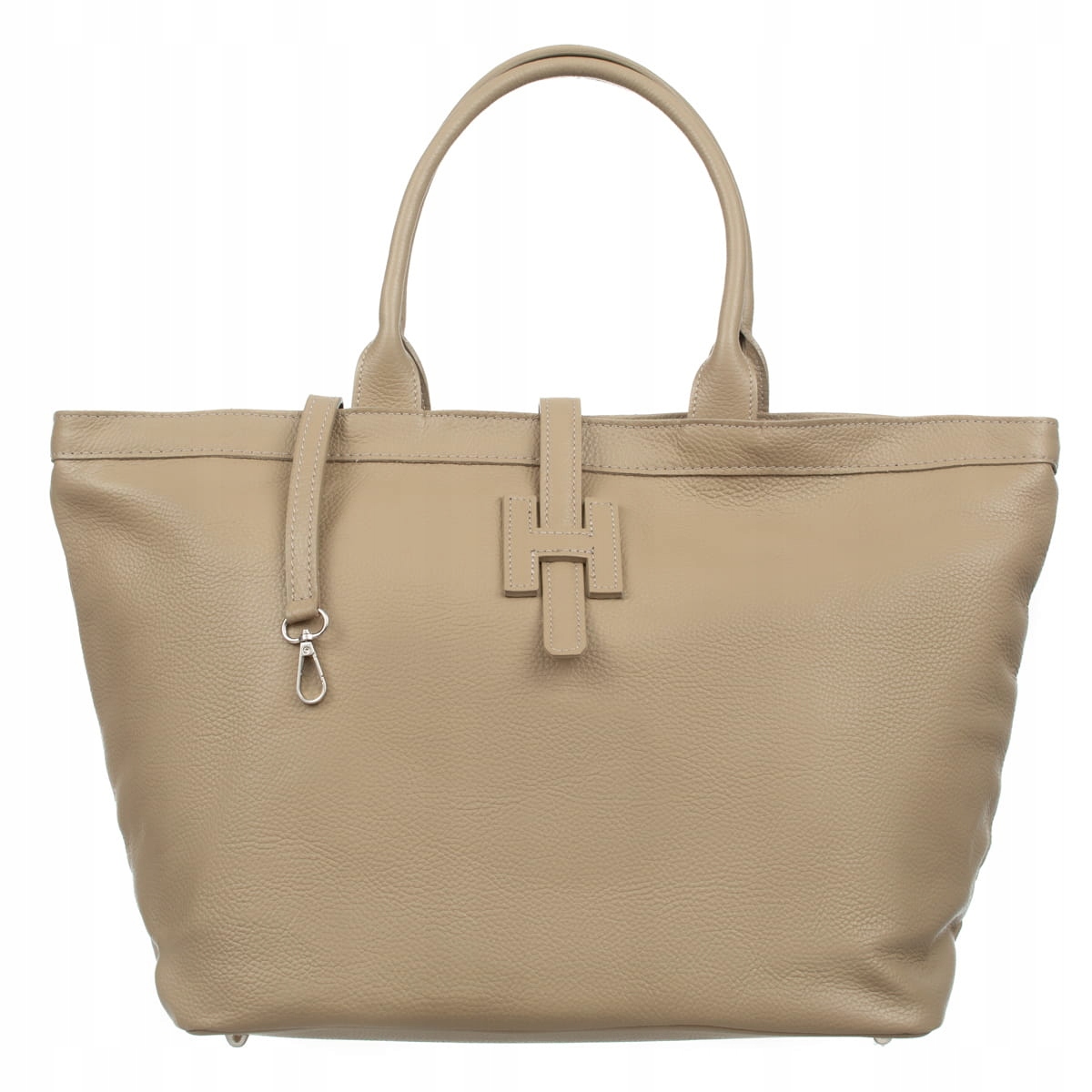 Velká nákupní kožená taška Vezze Mossa Béžová
