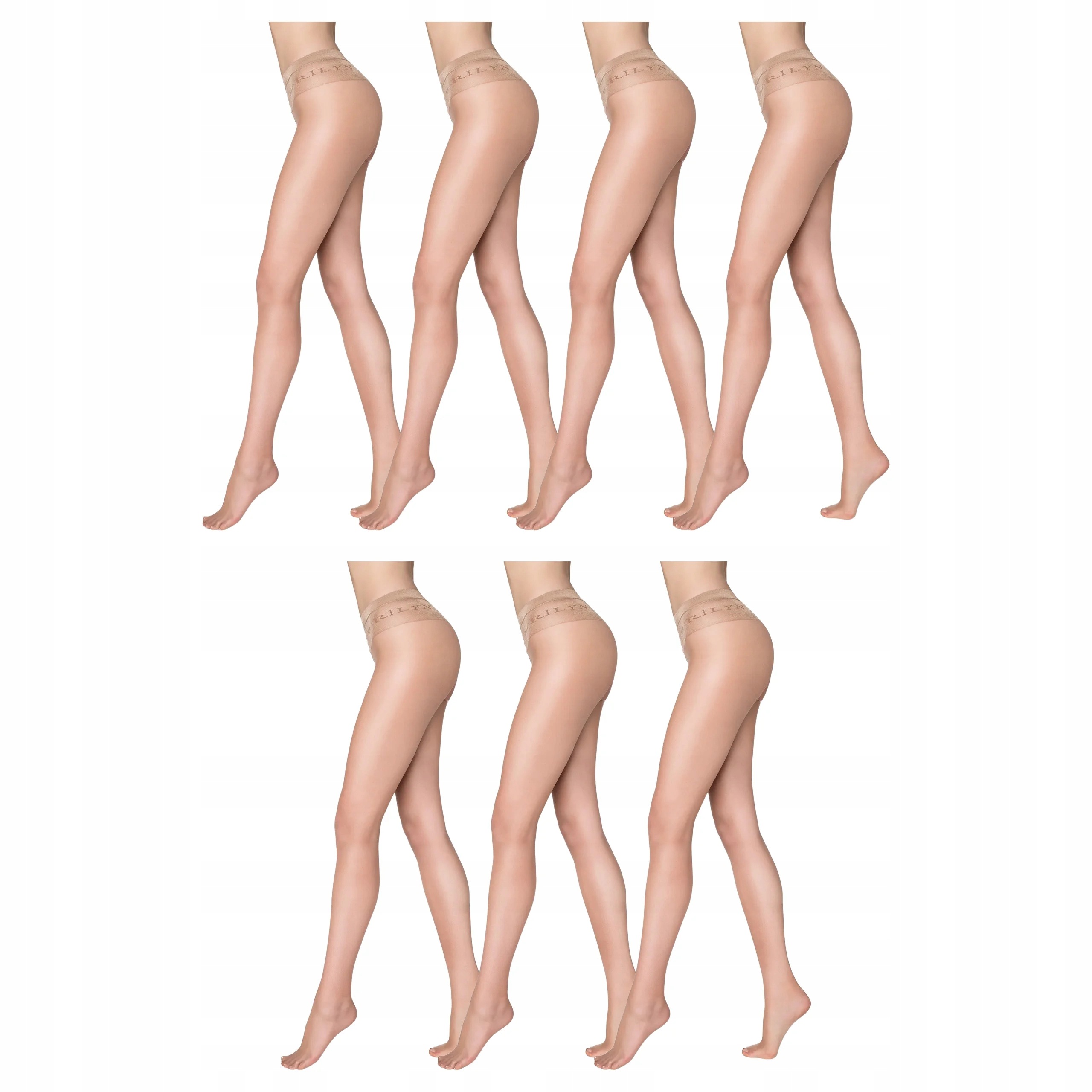 7x Punčocháče na kyčle s nízkým pasem Vita Bassa 20 den Marilyn Beige 4-L