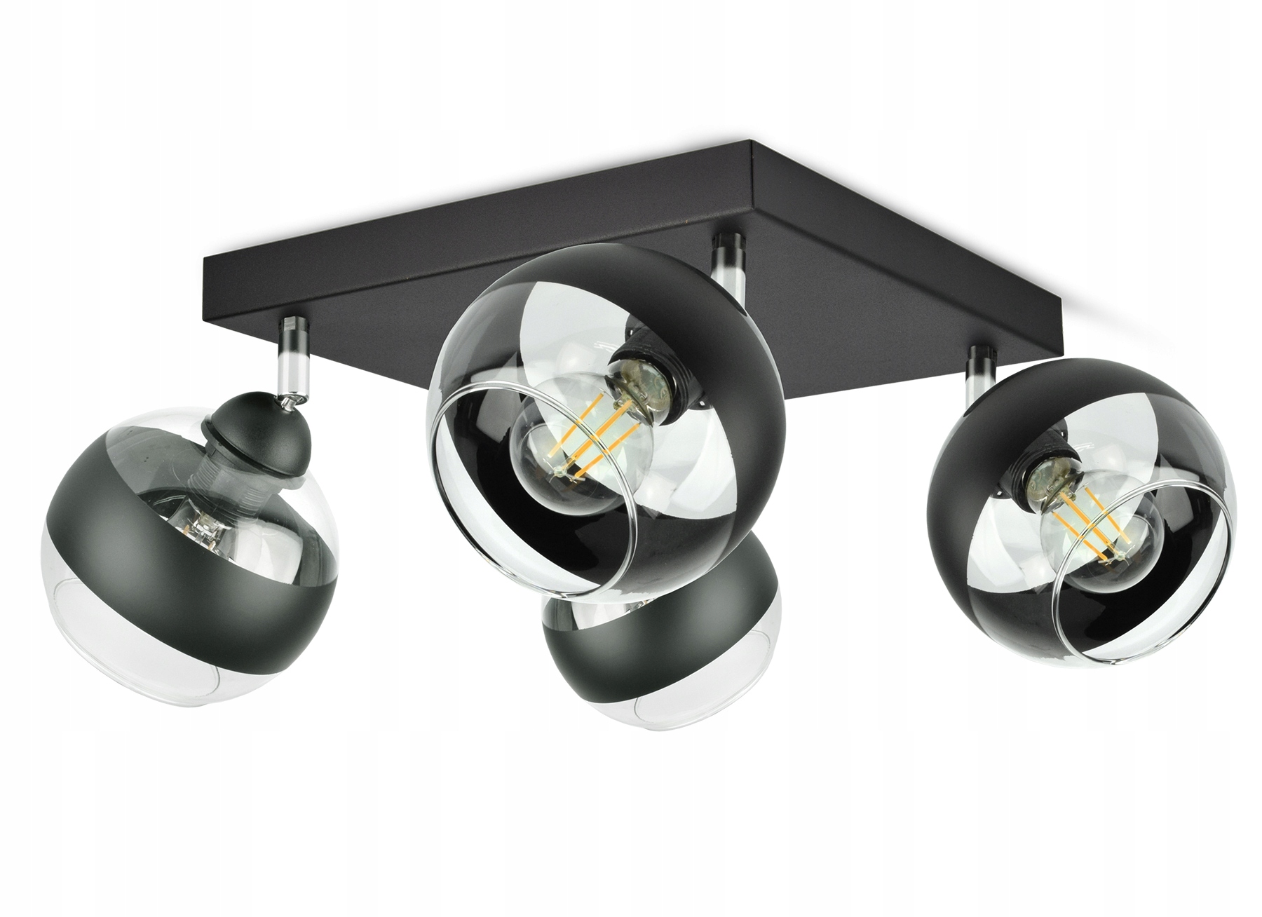 Lampa Wisząca Sufitowa Żyrandol Czarna Szklane Kule Black Belt AG4 LED E27 Marka Luxolar