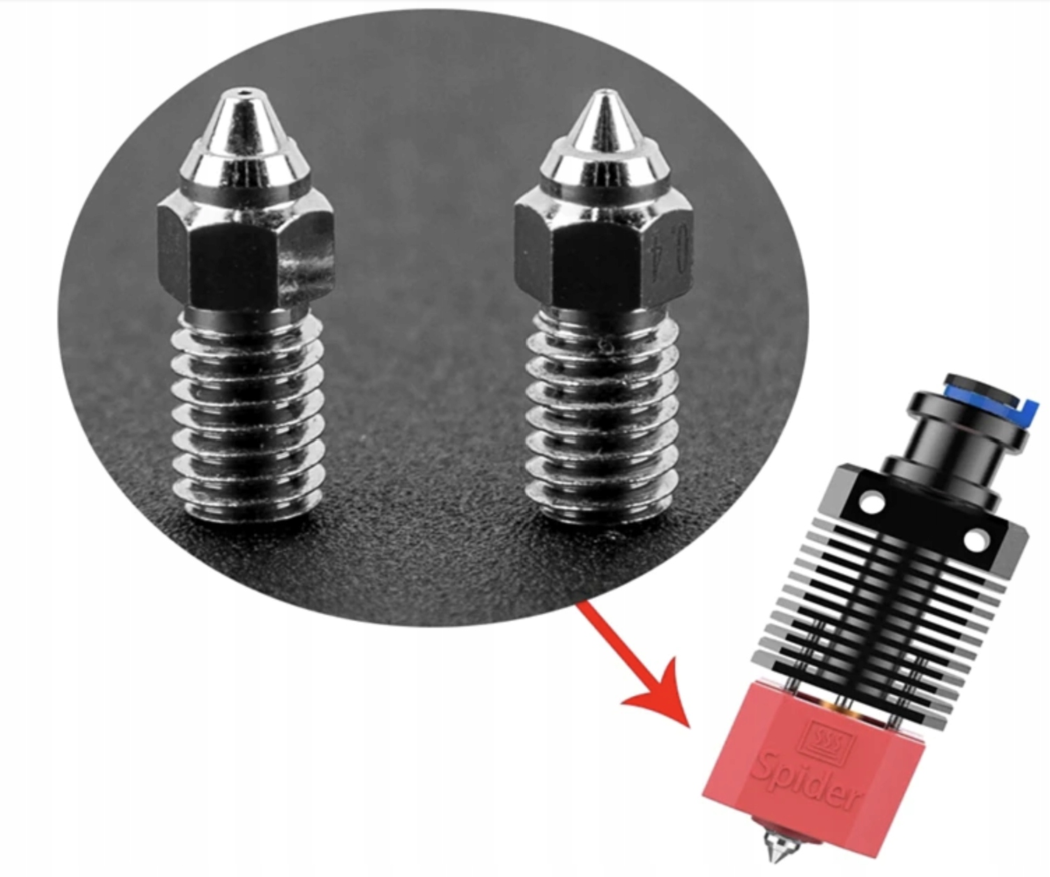 

Dysza Spider Hotend 0,4 i 0,6mm Mk-hf 2 Szt 1.75mm