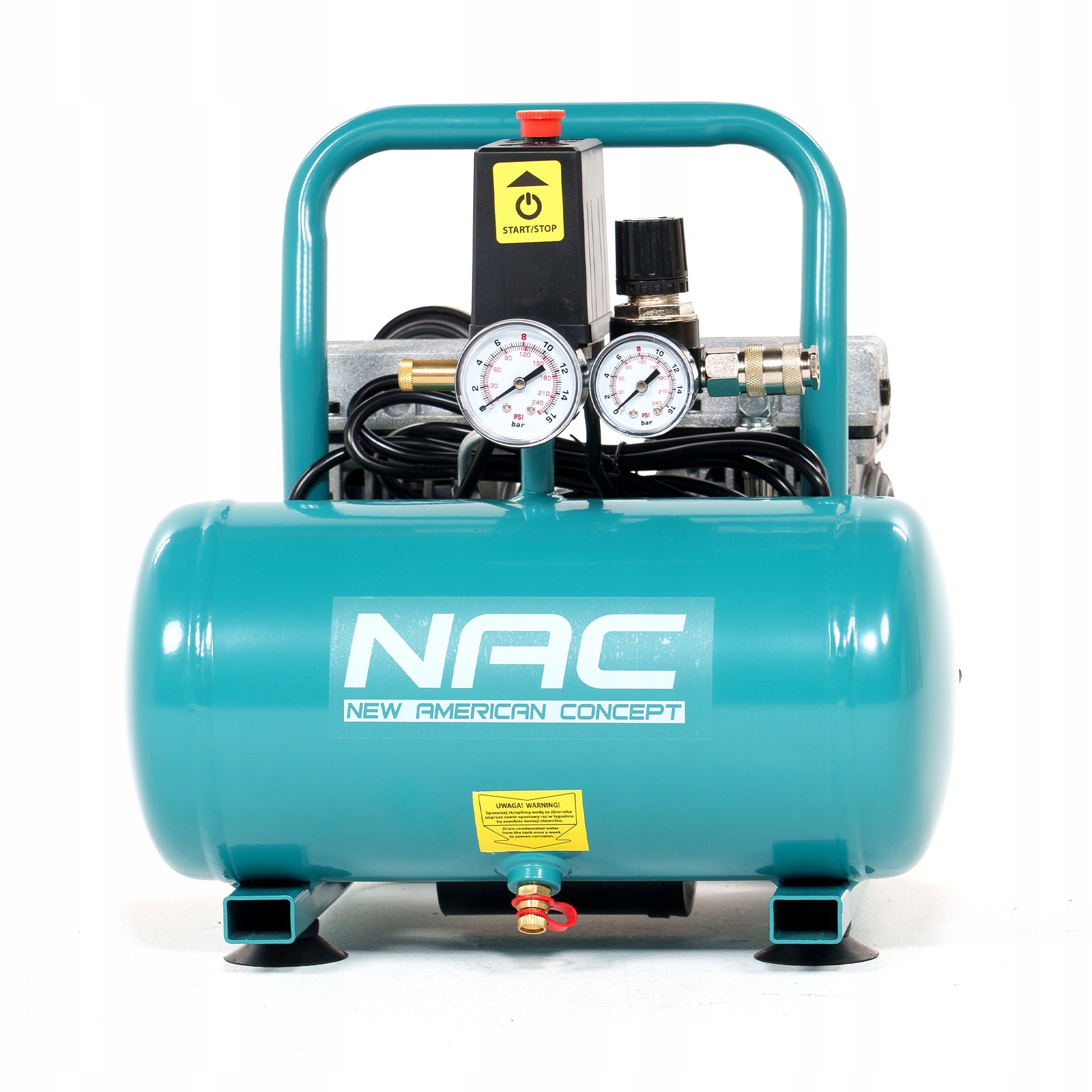 Bezolejový Kompresor 6 L 8 Bar Nac 550 W 107 L/min Kompresor Tlmený Motor