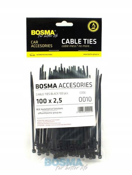 

Bosma Czarne Paski Mocujące 2,5 X 100 100 Sztuk