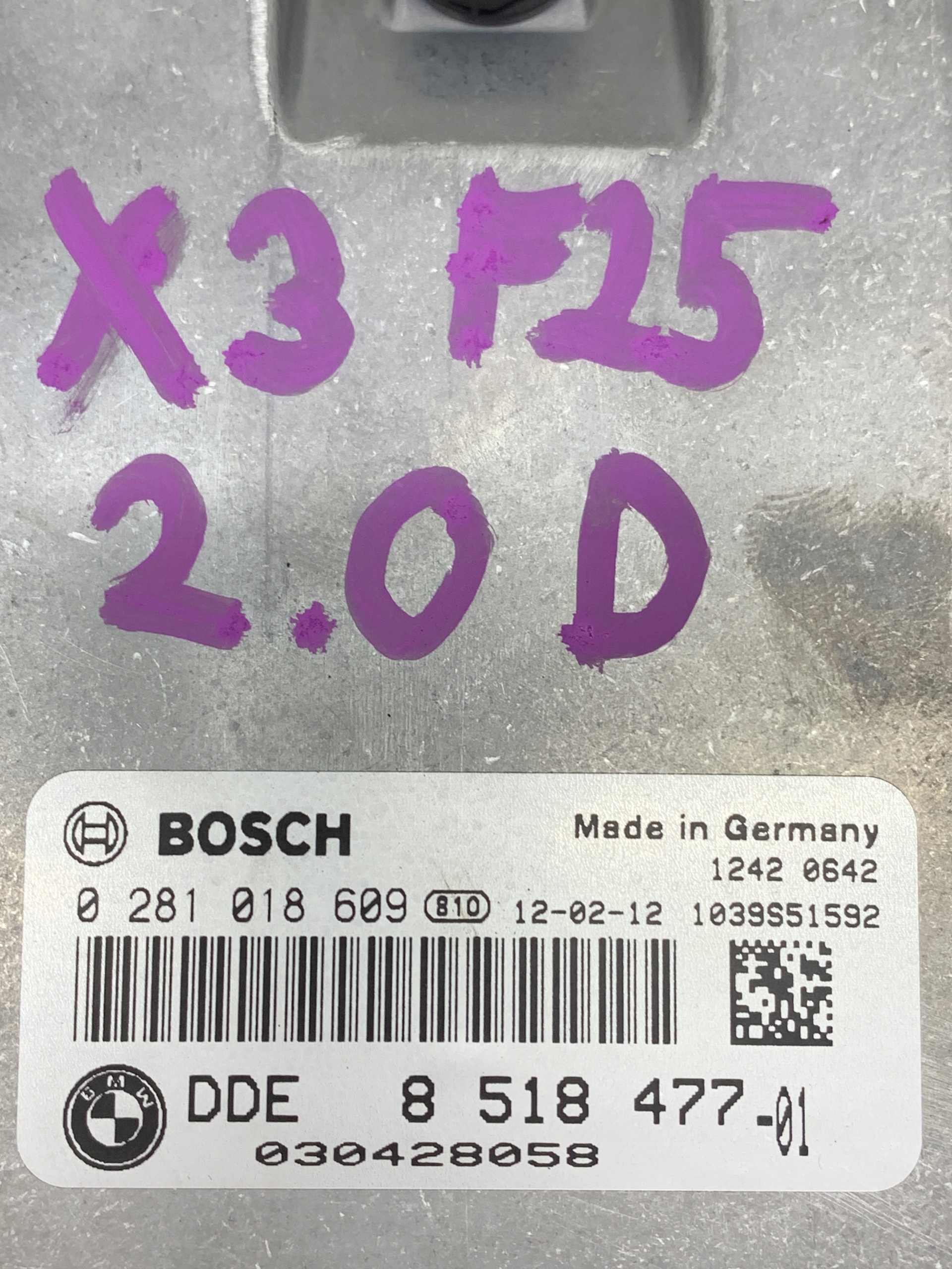 computer control unit of the engine 8518477 BMW X3 F25 2.0 D