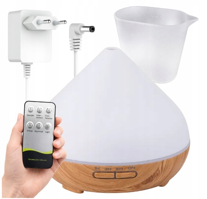 NAWILŻACZ POWIETRZA DYFUZOR ZAPACHOWY NA OLEJKI ETERYCZNE AROMATERAPIA LED