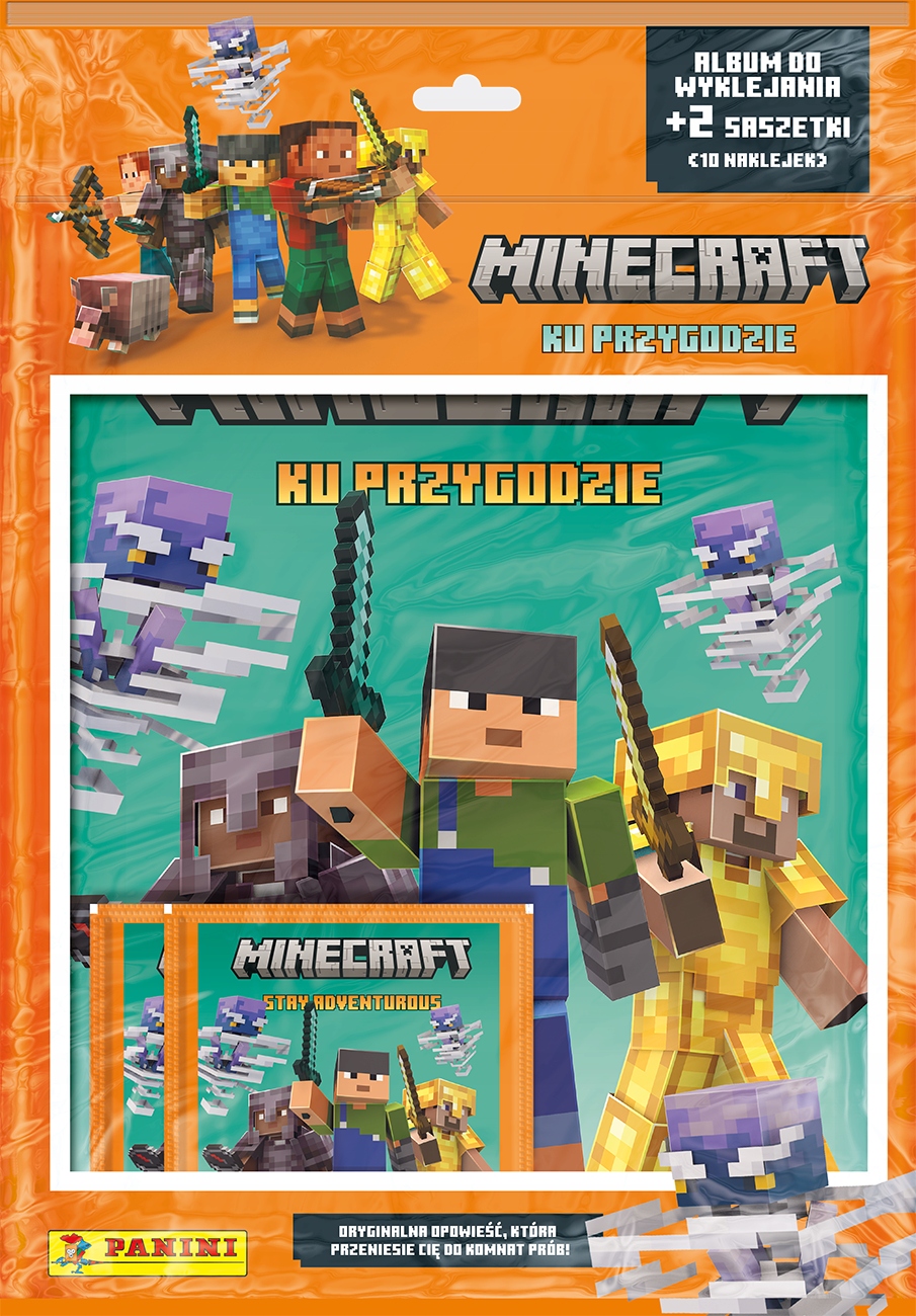 PANINI MEGA ZESTAW STARTOWY MINECRAFT KU PRZYGODZIE ALBUM NAKLEJKI SASZETKI