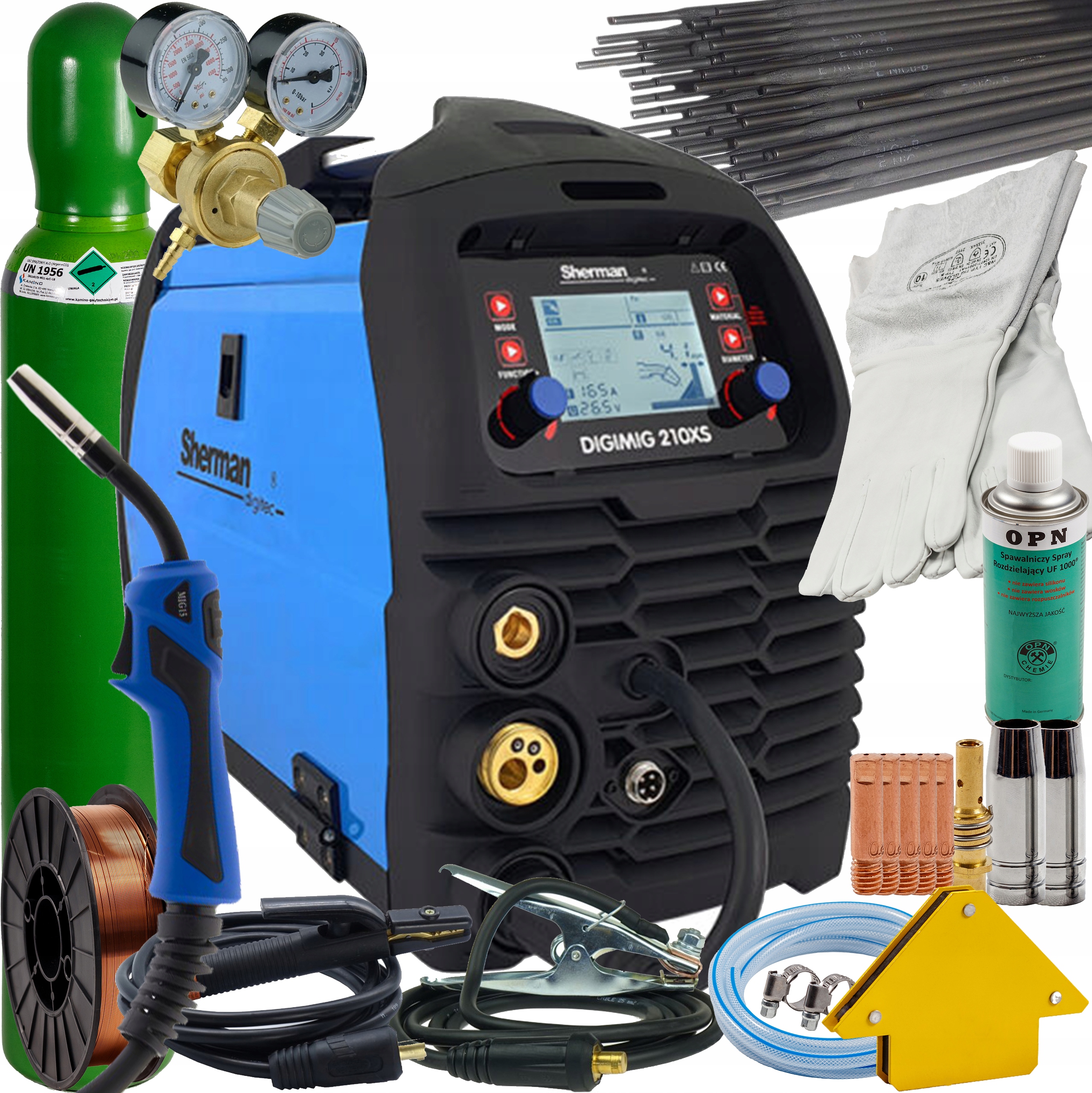 Svařovací Stroj Migomat Digimig 210XS Synergie Sherman sada 3 kusů