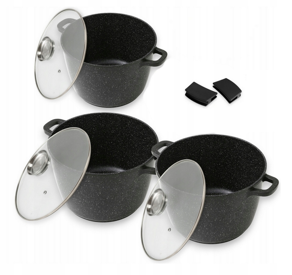 Súprava Hrncov Aluminium Granit Mramor 7-10-14L Systém Aroma Knob MP-2143