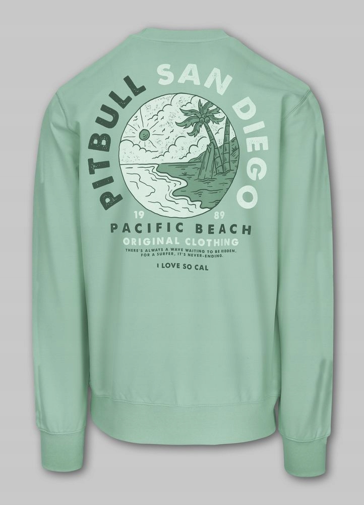 Pánská Mikina Pitbull Klasická bavlněná Crewneck Washed Planet Surf
