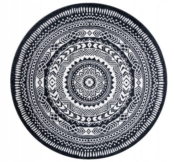 

Dywan okrągły Fun Napkin 140 czarno biały serweta