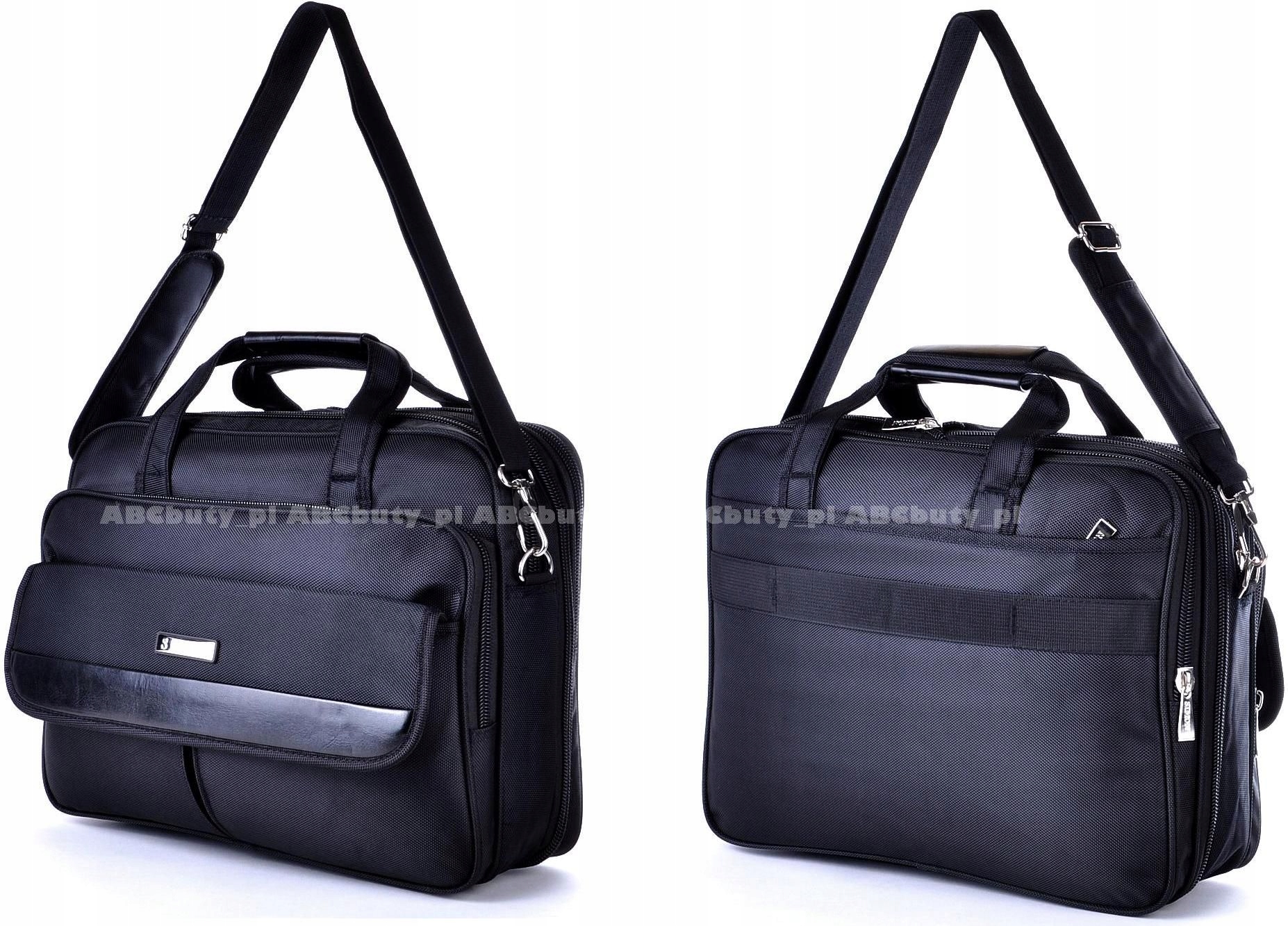 G1-10 CZARNA TORBA MĘSKA NA RAMIĘ LAPTOPA AKTÓWKA