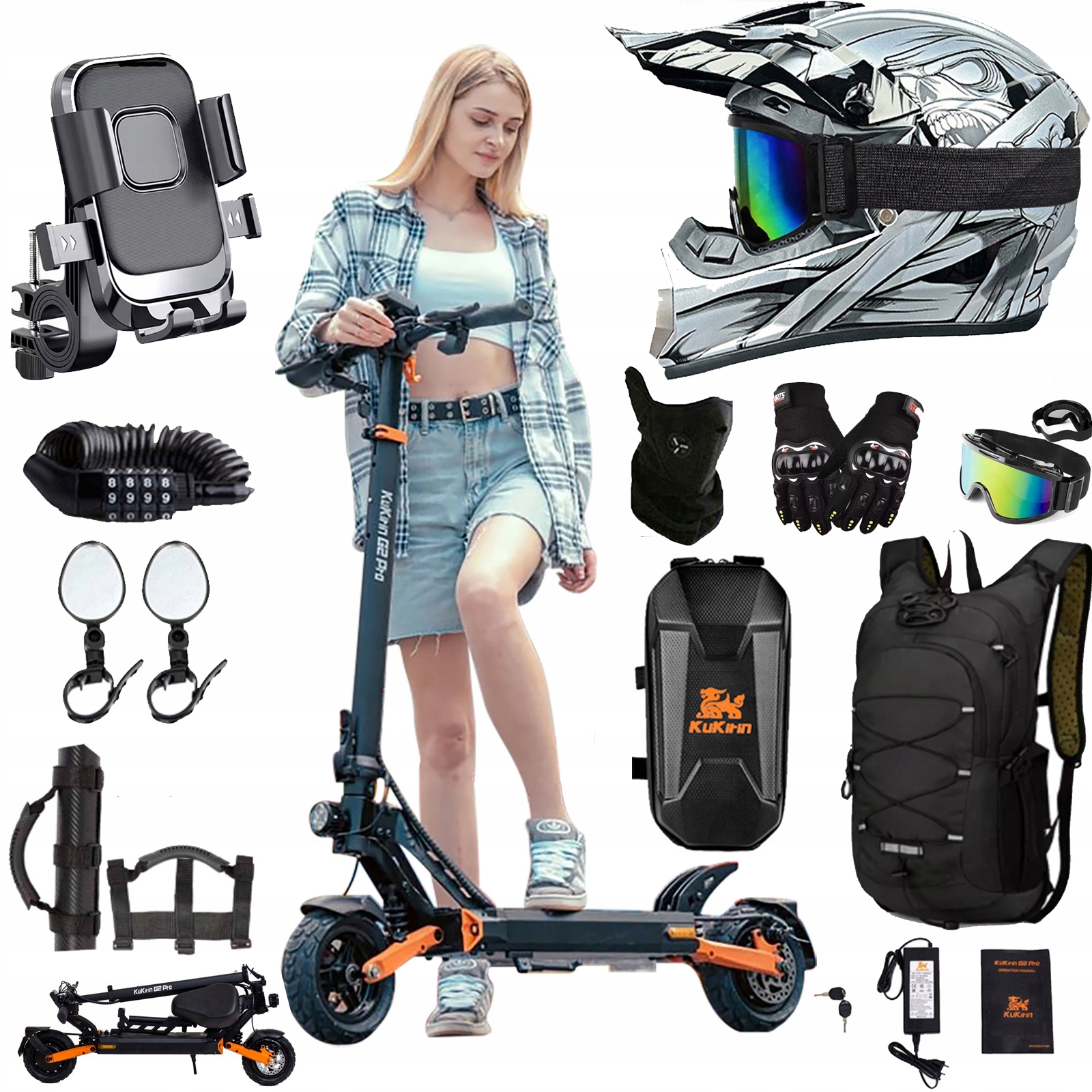 KuKirin G2 Pro Elektromobil 1000W 48V 15.6AH 45KM/H 58KM Dárky